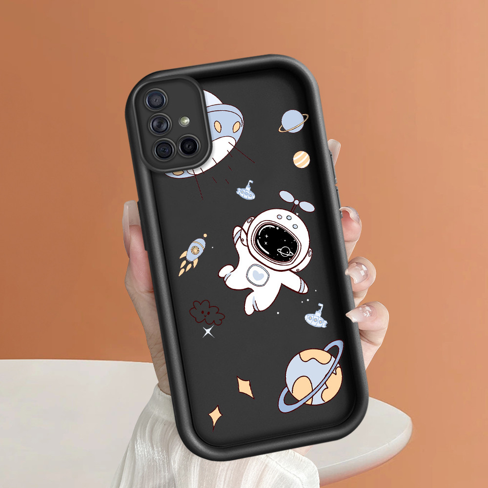 Casing Hp Untuk Compitable With Samsung A71 Soft Silicone Cute Astronaut Planet Rocket Cartoon Patte