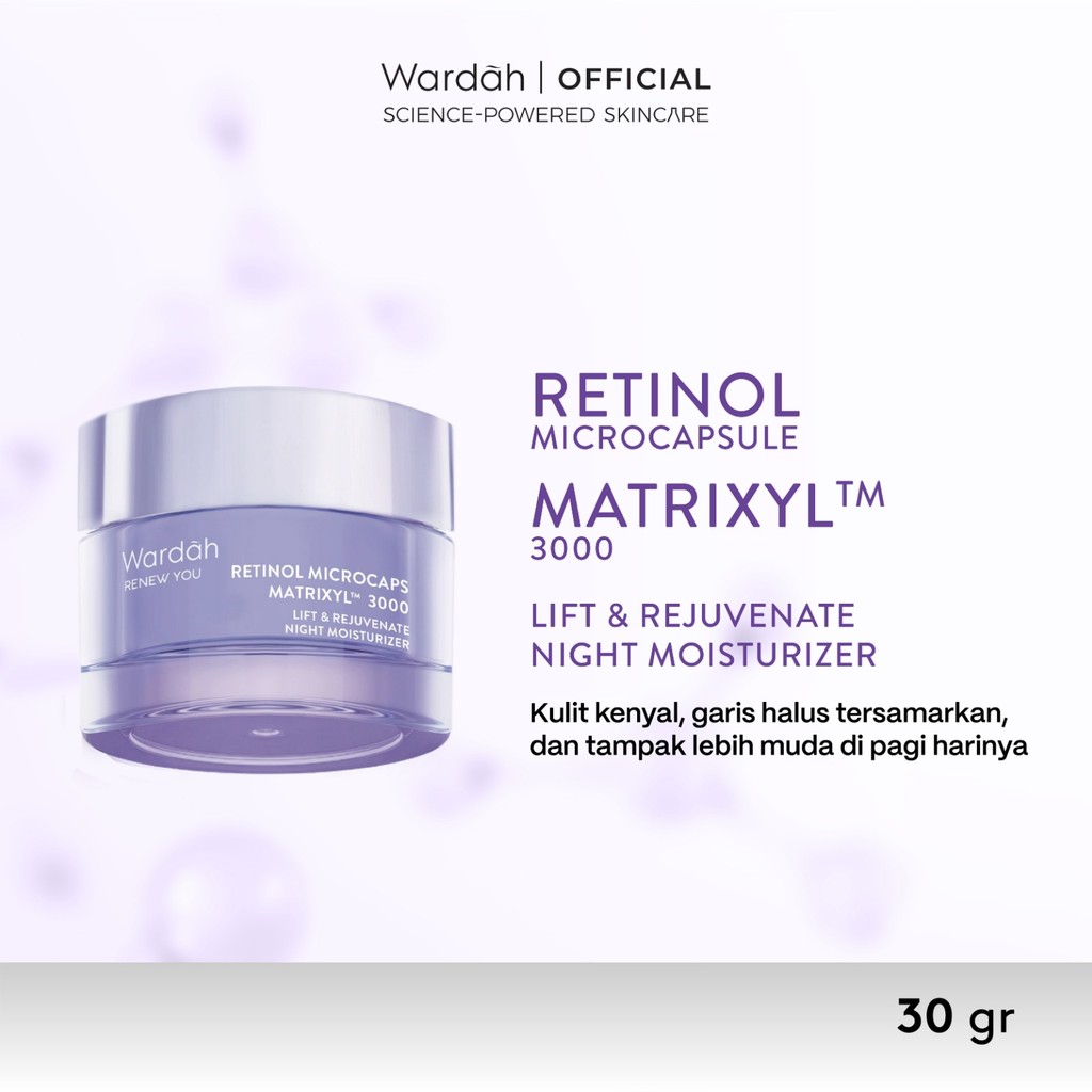 Wardah Renew You Retinol Microcaps Matrixyl 3000 Lift & Rejuvenate Night Moisturizer