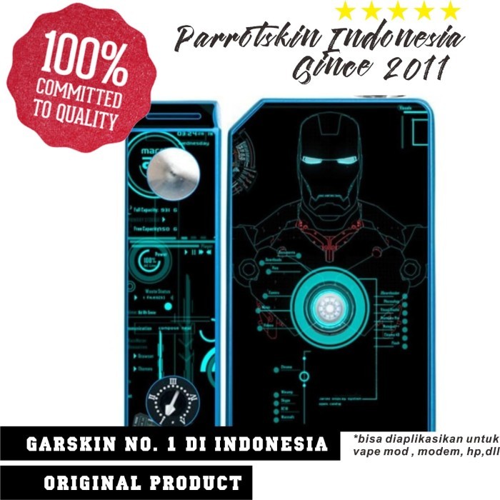 Skin Garskin MOD VAPE Tesla Invander 3 JARVIS IRONMAN -bisa mod lain- By Urbanite store