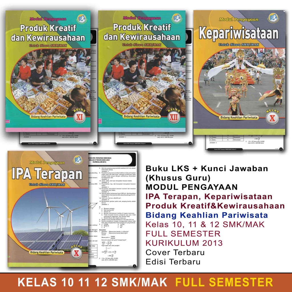 

Buku LKS + Kunci Jawaban (Khusus Guru) Bidang Pariwisata (IPA - Kepariwisataan - PKK) KLS 1 2 3 SMK