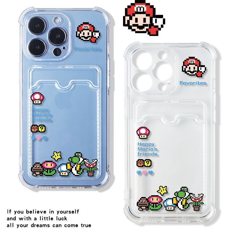 Piksel Mario Penutup Kartu Case Vivo V40 Lite Y28 Y18 Y27 5G V27 V27 Pro Y02 Y02a Y02t Y22 Y22s Dazz