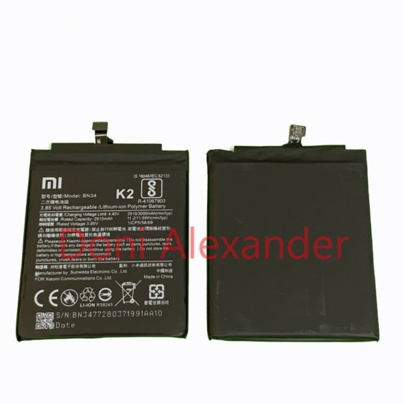 BATERAI BATRE XIAOMI REDMI 5A BN34 ORIGINAL