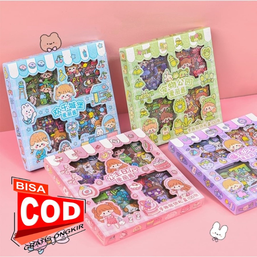 

STIKER BOX VIRAL STICKER TUMBLER BOX LUCU ISI 100 PCS STIKER KOREA LUCU Good Quality