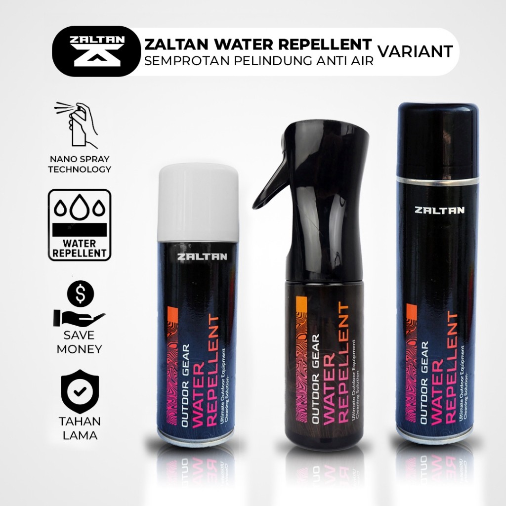 Zaltan Water Repellent Spray Pelindung Anti Air Efek Daun Talas Tenda Jaket Sepatu Outdoor | Water R