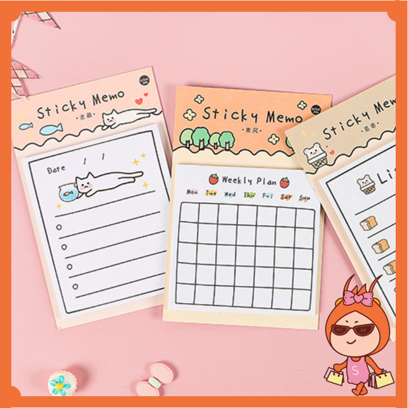 

Reseller Welcome - S6381 Sticky Notes To Do List / Memo Planner Aesthetic 30 Lembar / Sticky Pad Sekolah Unik