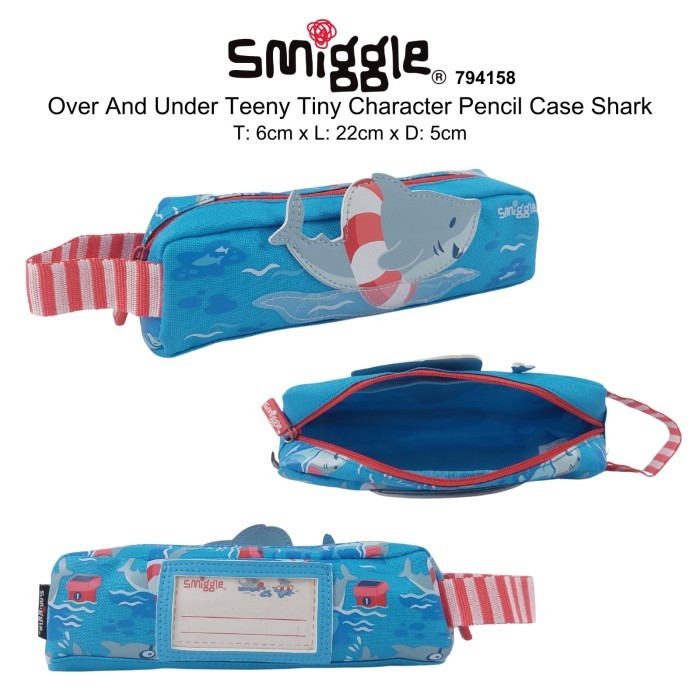 

BEST-Promo Smiggle Pencil Case Set Tempat Pensil Kotak Pensil Unicorn Black Pink - shark blue
