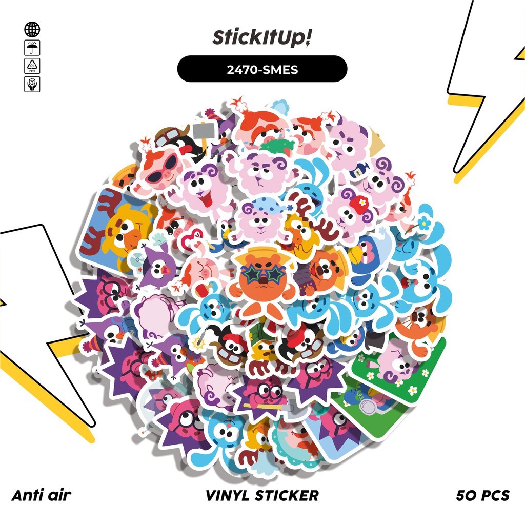 

COD✨ 50 Pcs Stiker FUNNY CHARACTER SMESHARIKI THE SHOW STICKER PACK 01 Lucu Anti Air Untuk Dekorasi Notebook Sepeda Skateboard Handphone DIY