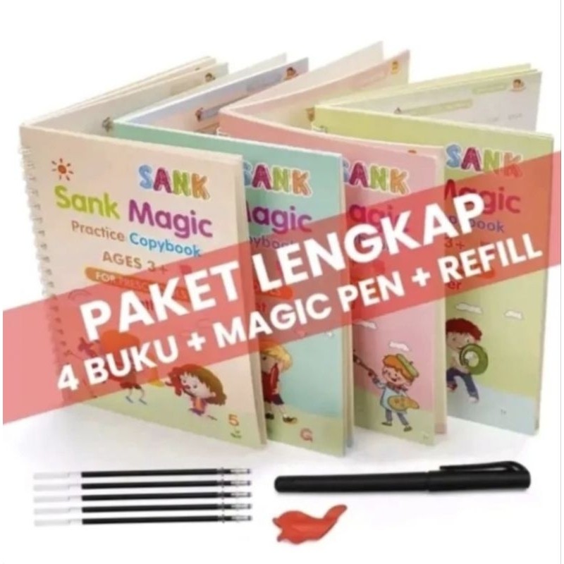 

Buku Belajar 4 in 1 + Pen / Drawing Book / Sank Magic Copybook / Sank Book