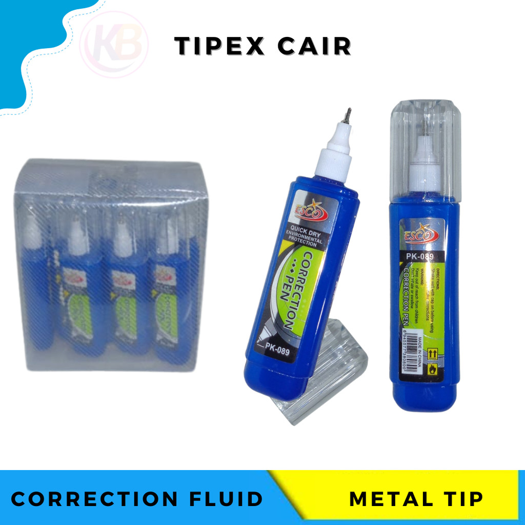 

Tipex Cair Esco Correction Fluid Metal Tip PK-089 / Cod / Duta Gemilang