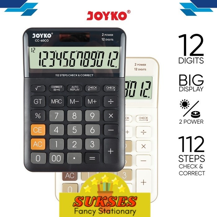 

Calculator Kalkulator Joyko CC-60CO 12 Digits Check Correct