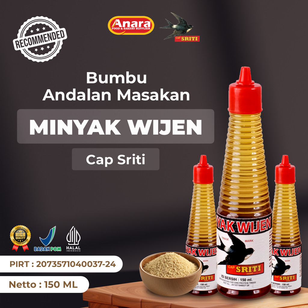 

[3pcs] Minyak Wijen Organik Cap Sriti 150 ml HALAL Non MSG Non Pengawet PENYEDAP MASAKAN