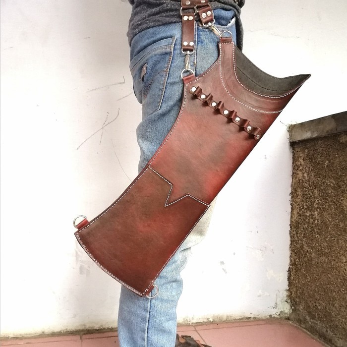 "WY.SY" -  TERLARIS quiver panahan kulit sapi asli punggung dan pinggang tas anak panah