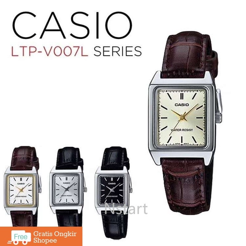 Jam tangan Casio Ready Stock tren retro kuarsa jam tangan wanita Casio persegi kecil
