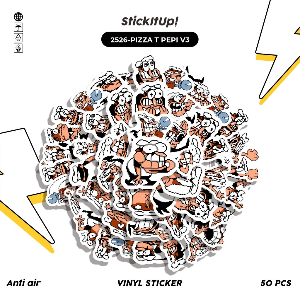 

COD✨ 50 Pcs Stiker Pack PIZZA T PEPI V3 Lucu Aesthetic Vynil Waterproof untuk Freebies Sticker Buku Journal Casing HP Laptop