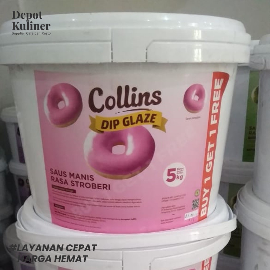 

Collins Dip Glaze Strawberry 5 KG - Collin Saus Manis Rasa Stroberi Zuya Mart