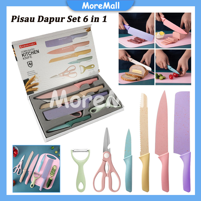 Stainless Steel Pisau Set / Pisau Dapur Set 6in1