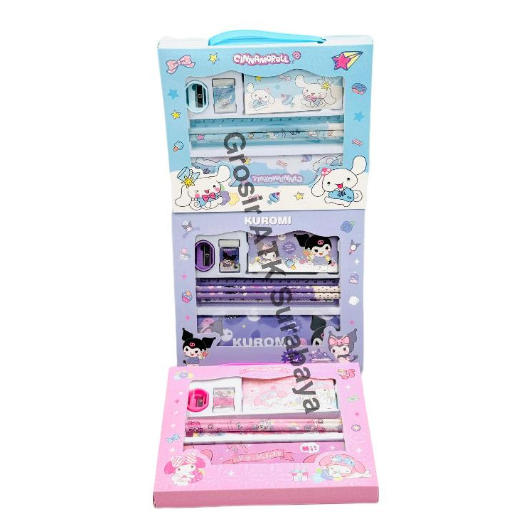 

Paket Alat Tulis / Study Set / Stationery Set Kotak Pensil Sanrio My Melody Cinnamorol Kuromi 3