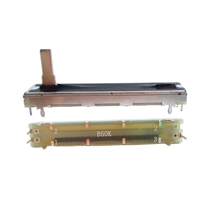 Potensio Geser 6cm 3 pin B50k Mono Kaki 2-1 Slide 6 cm Mixer 503
