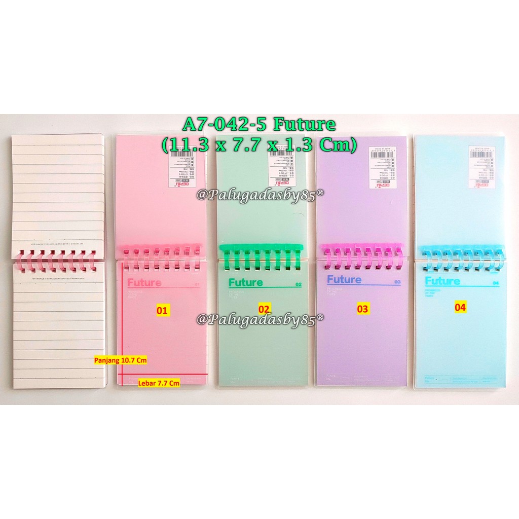 

(1 Biji) Spiral Note Book A7 70-74 Lembar 11.3*7.7*1.3 Cm / Spiral Notebook GXIMP A7-042-5 Future