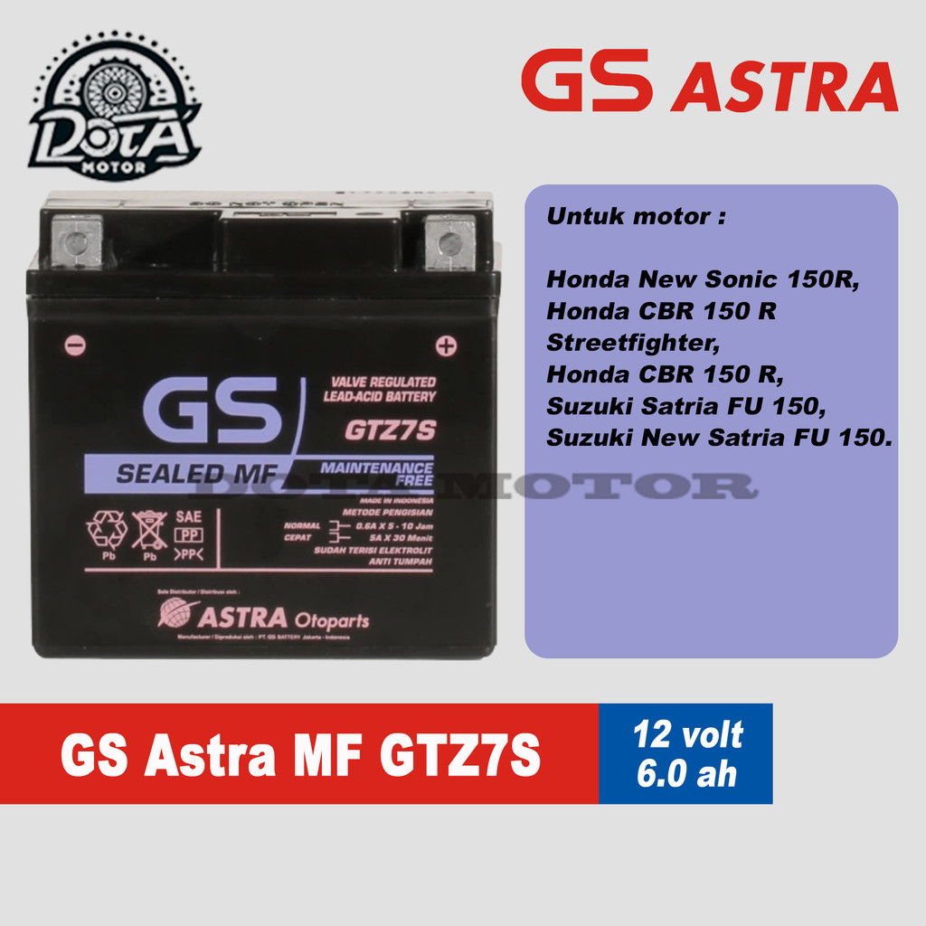 AKI GS ASTRA GTZ7S MF ORIGINAL satria fu