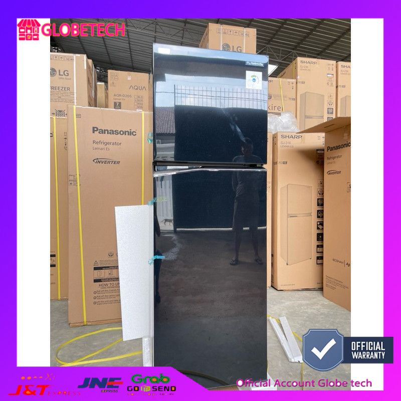 Kulkas Panasonic 2 pintu NRBB271QPK hitam gloss free ongkir bandar lampung
