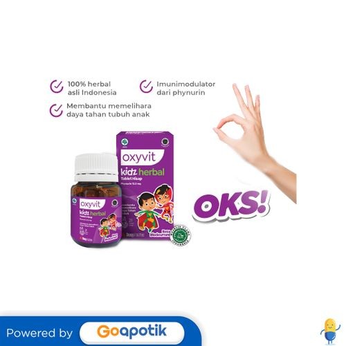 Oxyvit Kidz Herbal Botol 21 Tablet Hisap / Daya Tahan Tubuh