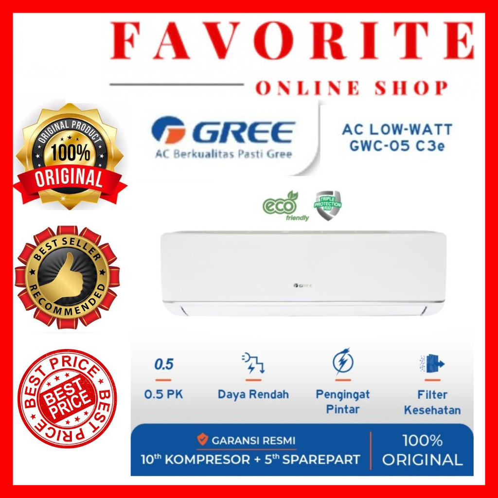 AC GREE LOW WATT 0.5PK - GWC-05C3E (S)/ 05 C3E GREE LOW WATT