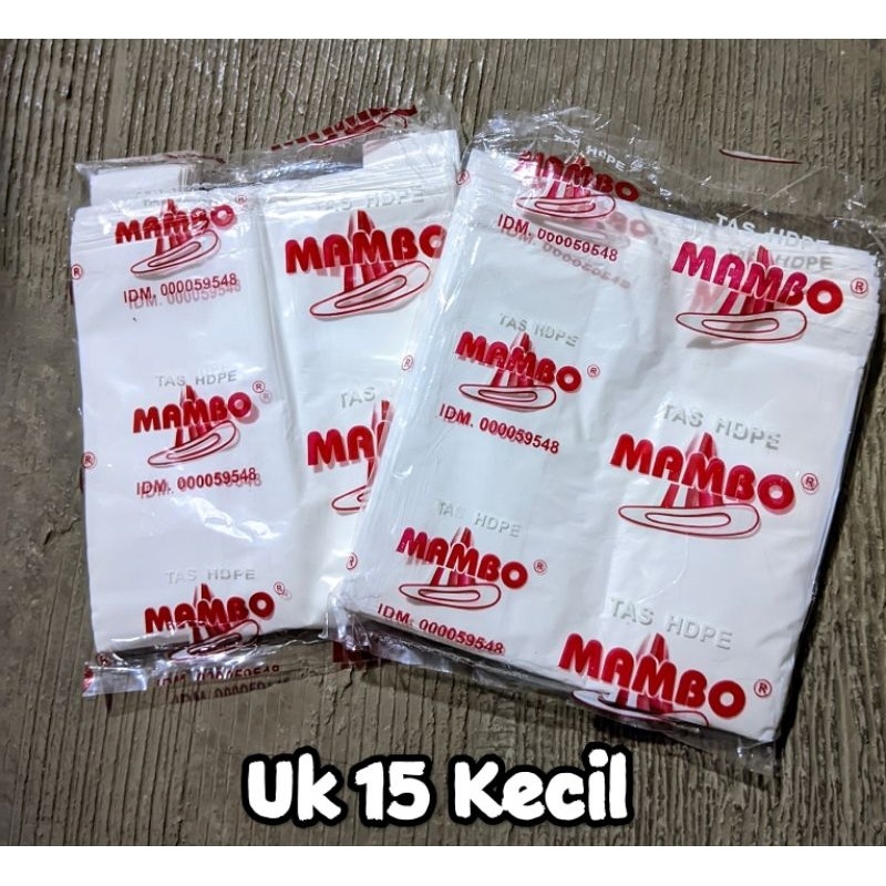 Kantong Plastik Kresek Tebal Merk Mambo Putih Susu Kecil Ukuran 15 Terlaris