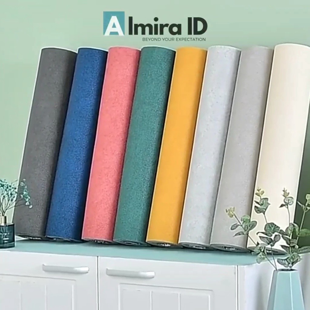 (COD) Linen Tebal Wallpaper busa foam Linen Roll Wallpaper Dinding form Dekorasi Kamar Kelas atas st