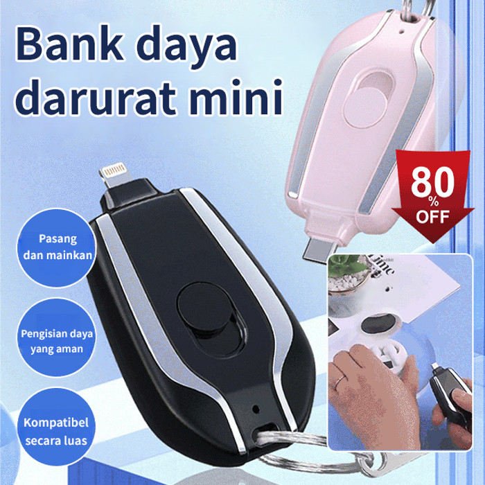 ⚡Kirim dalam 24 jam⚡Mini Ultra-thin Portable Keychain Power Bank Emergency Power Supply/Gantungan Ku