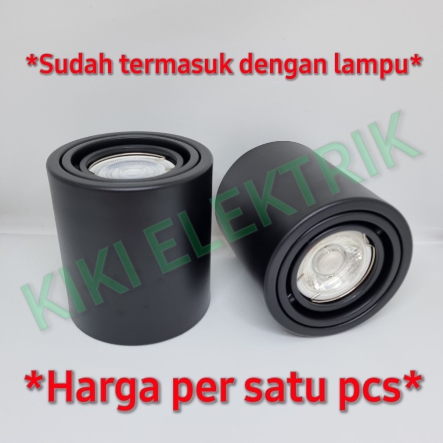 WOW Downlight Outbow 2.5 inch Body Hitam Bulat + Lampu LED Fitting MR16