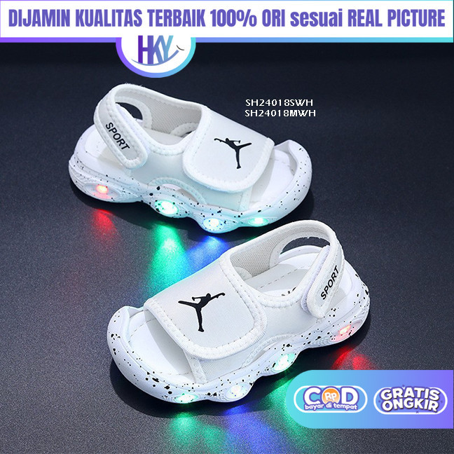 Sandal Sendal sepatu gunung lampu LED Anak Laki Laki Perempuan Jordan Kuromi Import Premium SD SMP
