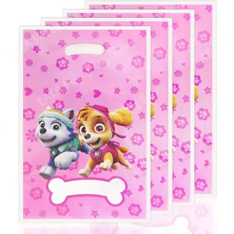 

10/20/30Pcs Paw Patrol Party Candy Gift Bags Pink Skye Packing Bag Loot Bag Kids Girls Birthday Decoration Supplies Baby Shower