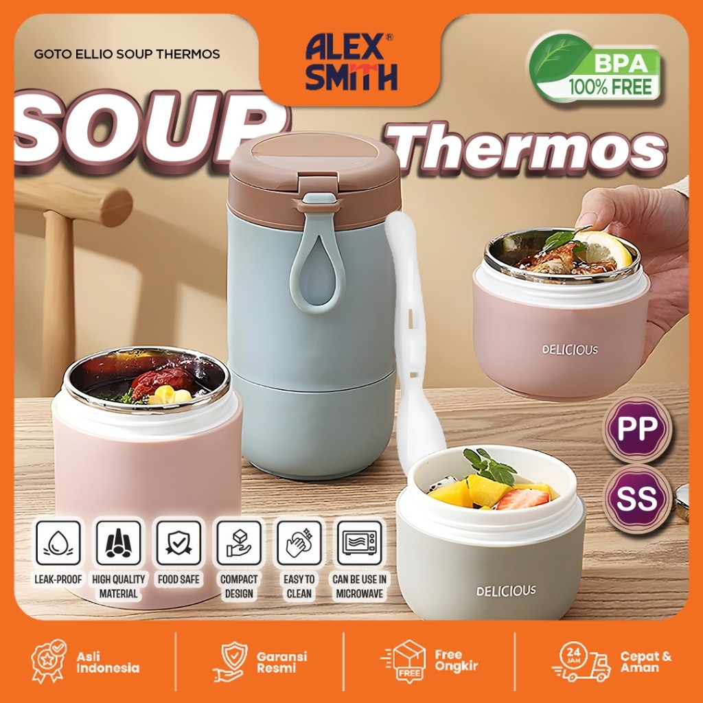 Goto Ellio Termos Sup Tempat Bekal Makan Tahan Panas Anti Tumpah