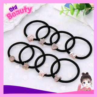 Ikat Rambut korea Wanita Simple Bahan Karet Gelang Polos Korea warna Hitam Aksesoris Karet Rambut - 