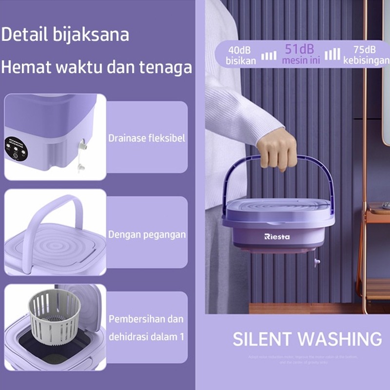 Mesin Cuci Mini Portable 2 Tabung 8L - Cuci Pakaian Hemat Listrik - Mesin Cuci Travel - Mesin Cuci P