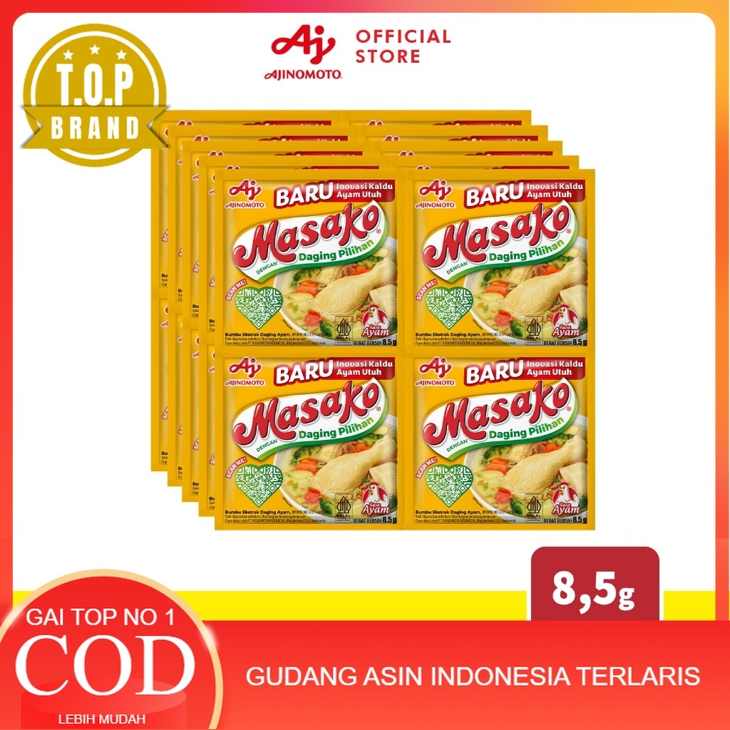 

Masako® Bumbu Kaldu Ayam Penyedap Rasa 8.5g (12 pcs)