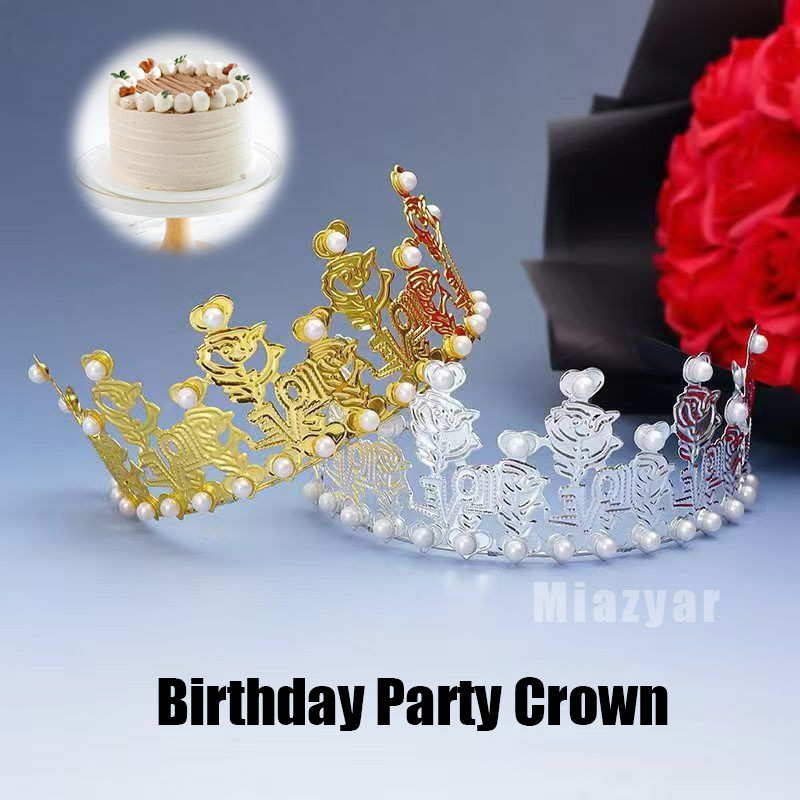Mahkota Topper Kue - Mahkota Ultah - Birthday Crown / Mawar Kue Mahkota Dekorasi Putri Hiasan Kepala