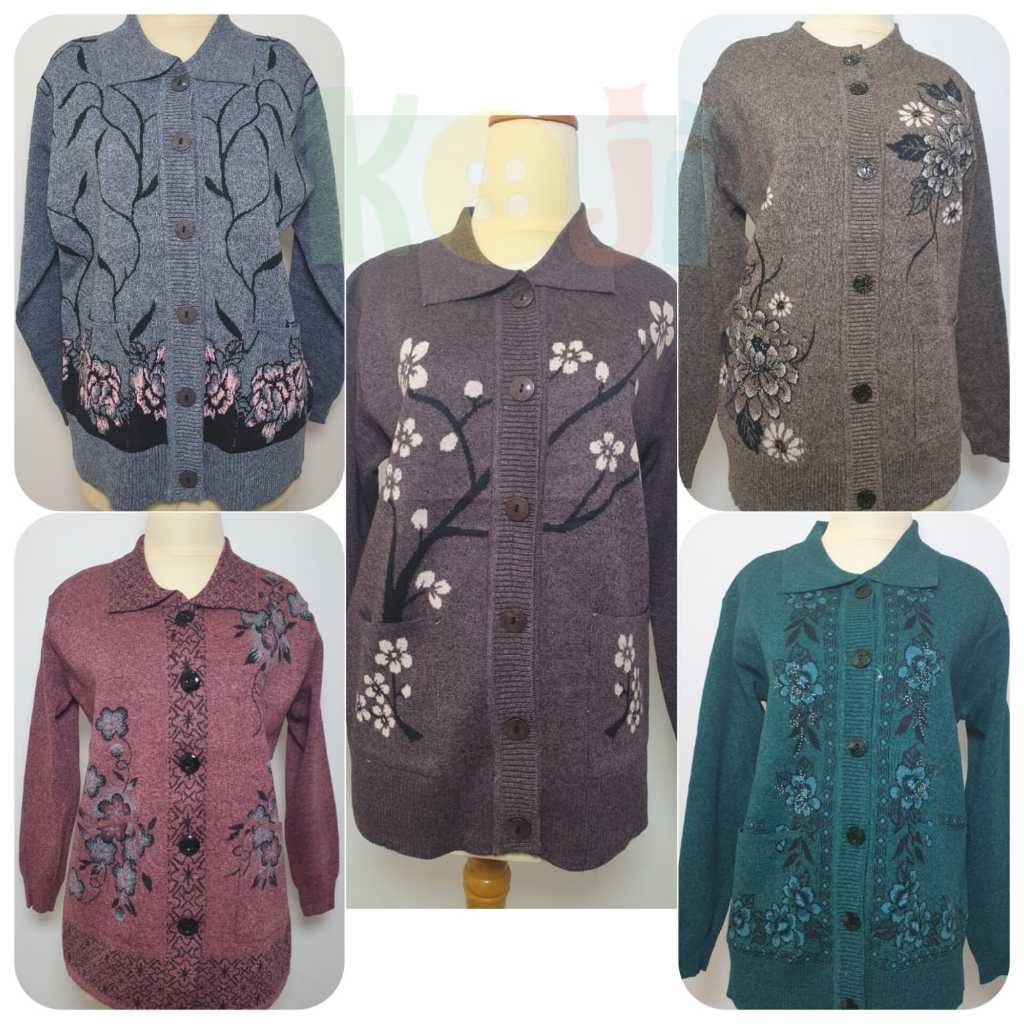 Sweater/Mantel Rajut Ibu-Ibu Premium - Kerah/Oblong/Terbaru