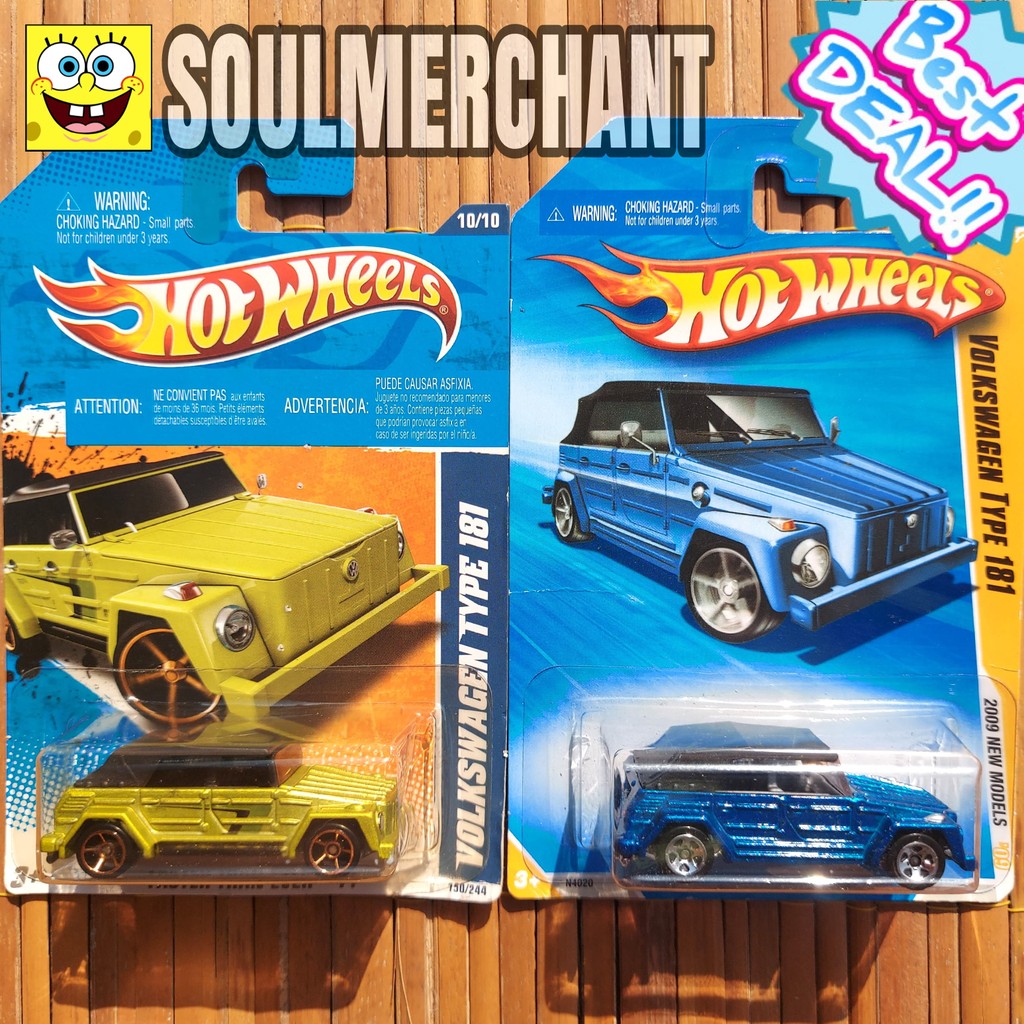 Hot Wheels Volkswagen Type 181 Biru Hijau Mainan Diecast Mobil VW