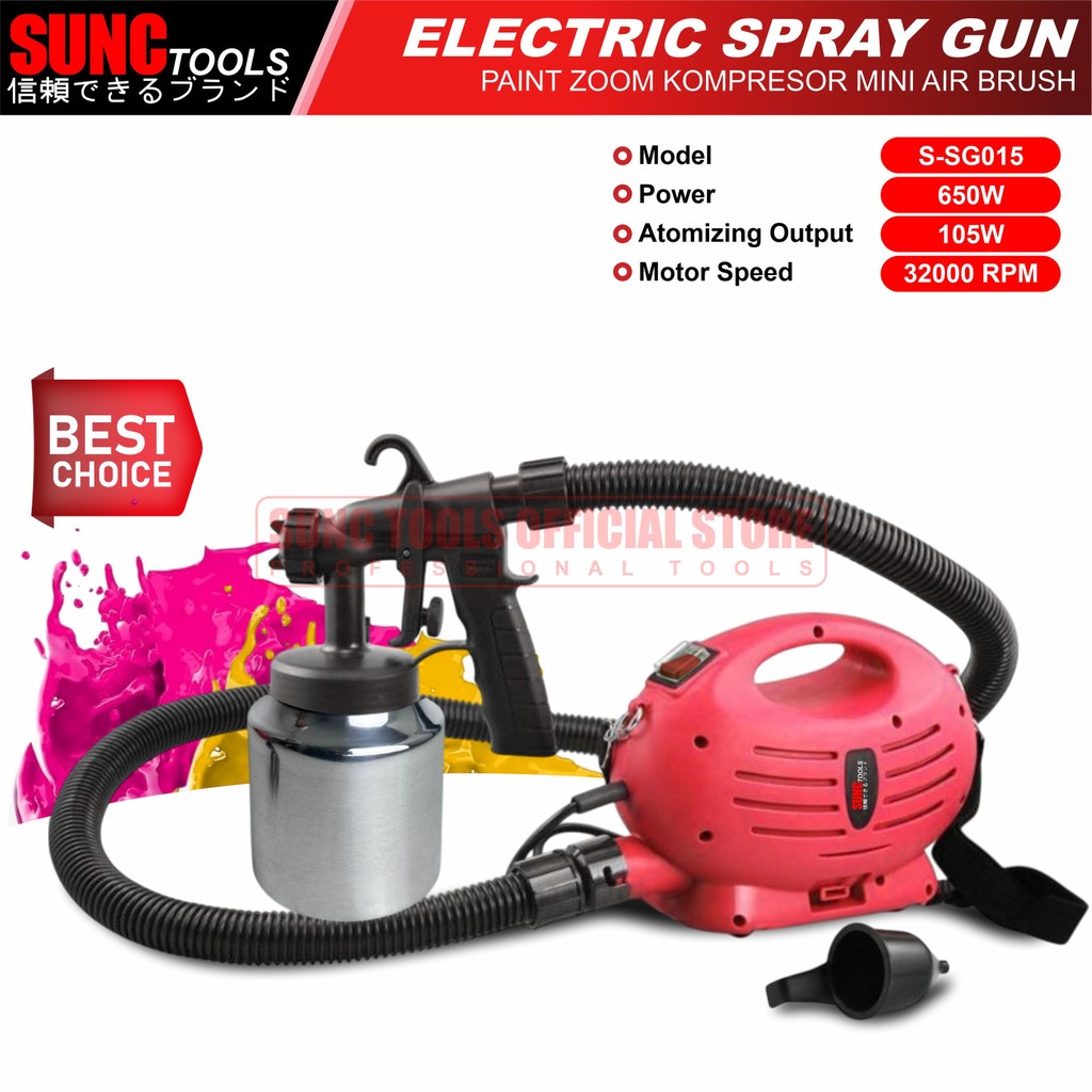 Paint Zoom Spray Gun Kompresor Mini Airbrush Alat Cat Semprot Listrik