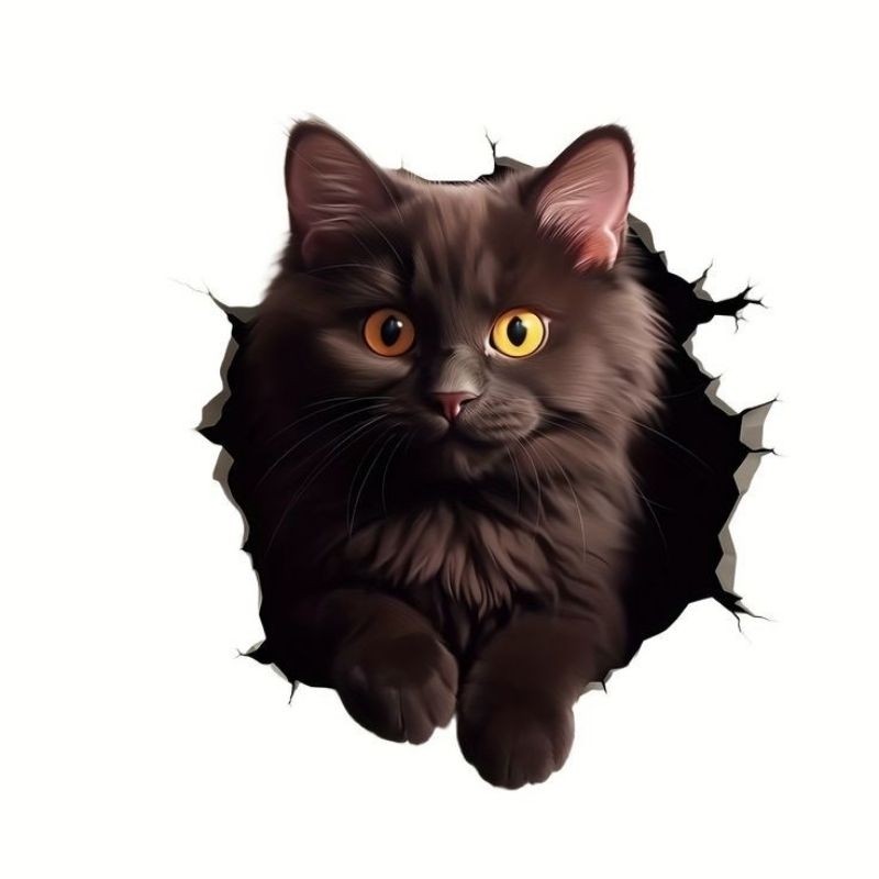 

Stiker Kucing 3d Lucu Size 15x20 Cm Print Cut