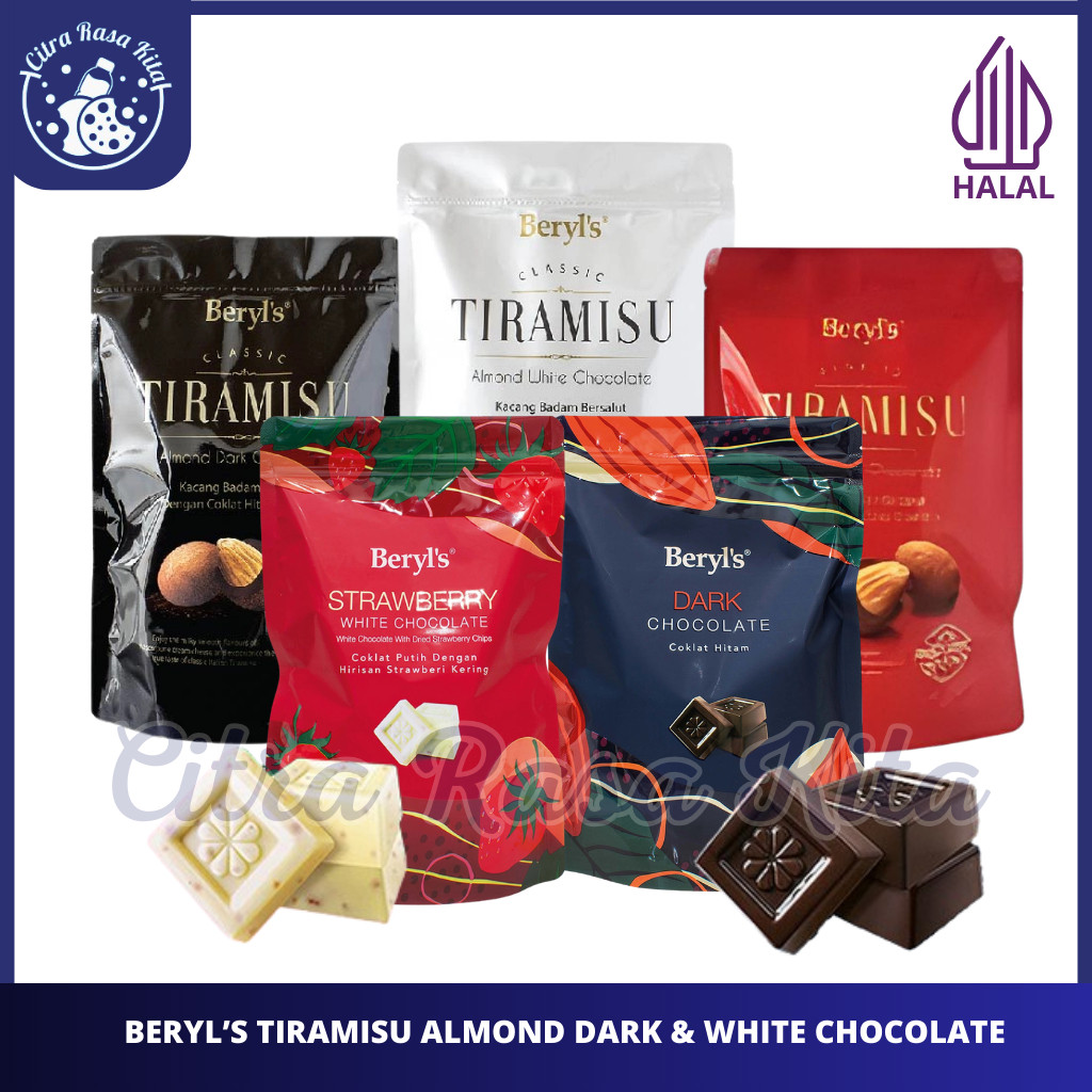 

New Beryls Classic Tiramisu Almond Green Tea, Milk, Dark & White Chocolate Dried Strawberry 280g & 300gPremium