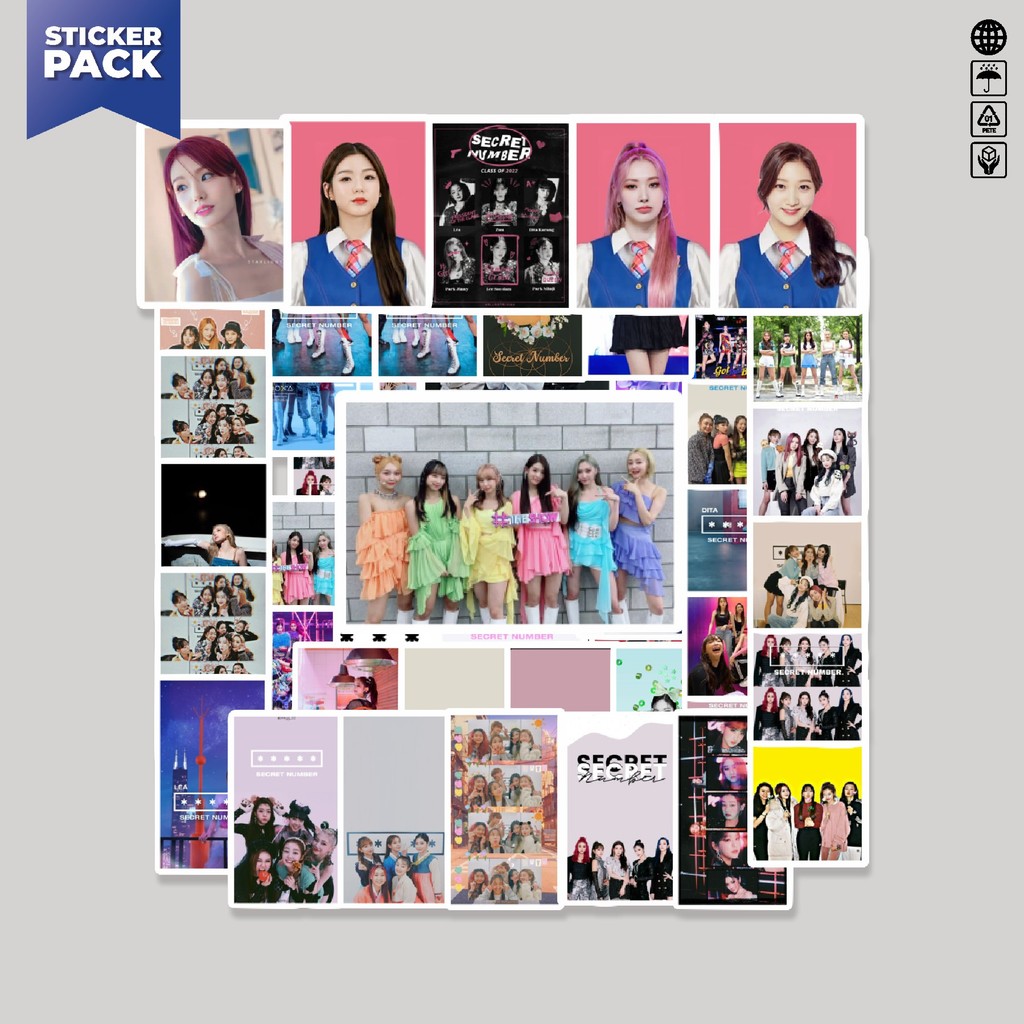 

[100PCS]Stiker Pack Stiker Girl Band Korea Secret Number Aesthetic Vinyl Anti Air Dekorasi Sticker Laptop Buku Journal Koper Helm Casing HP Gitar Helm Skateboard
