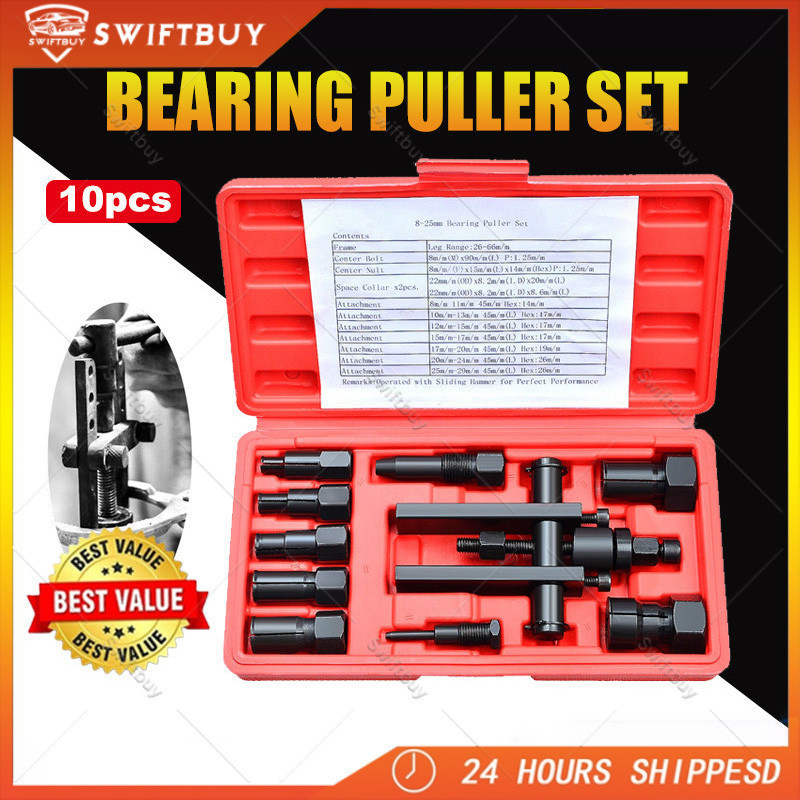 10pcs Tracker Bearing Puller Set Treker Pencabut Bearing Set Treker Cabut Bearing Dalam Treker Pembu