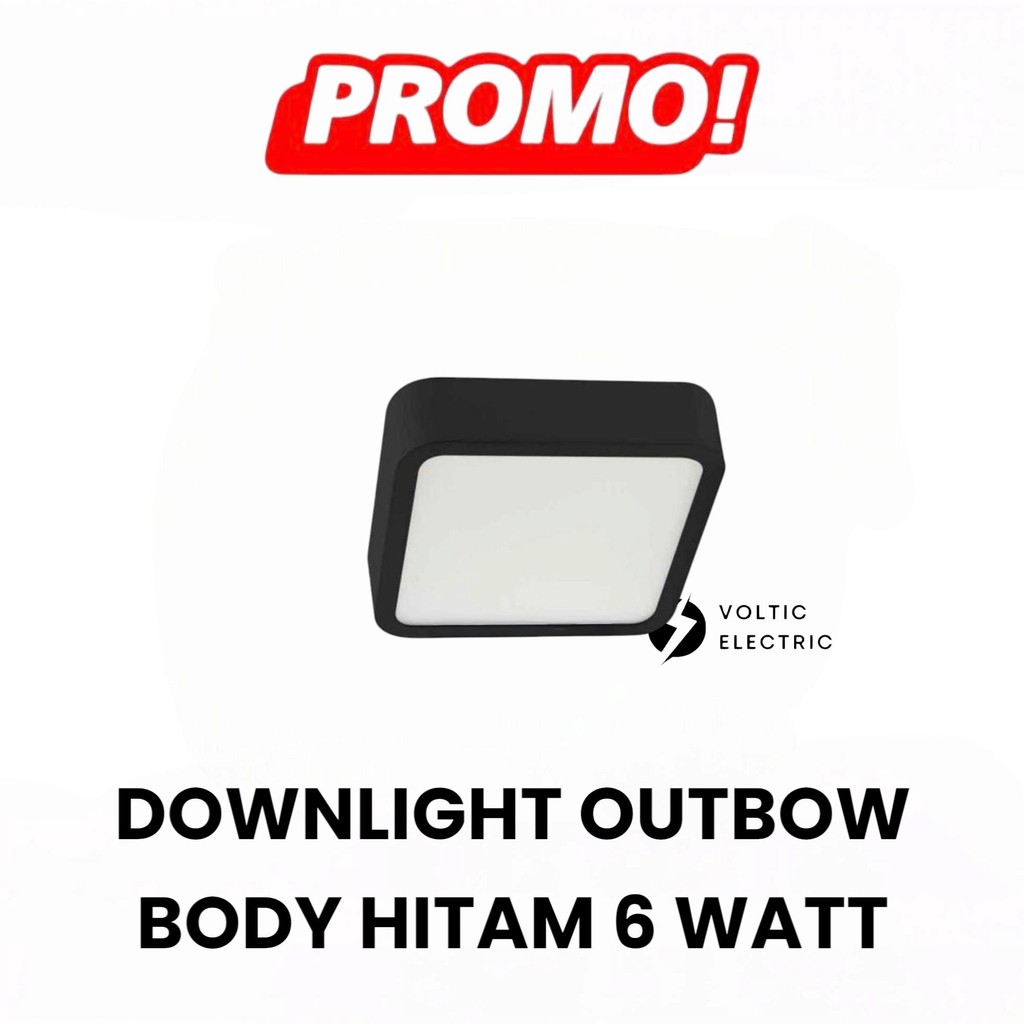 Lampu Downlight Outbow Slim Kotak Hitam 6 WATT 6 W Lampu Outbow Kotak Hitam