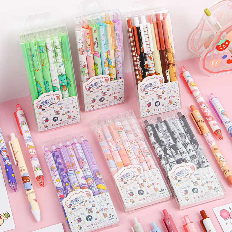 

KAWA Gel pen Mekanik Set Motif Lucu Pulpen 0.5mm isi 6pcs Ins Style Gelpen Karakter Character Bolpen Bolpoin MO