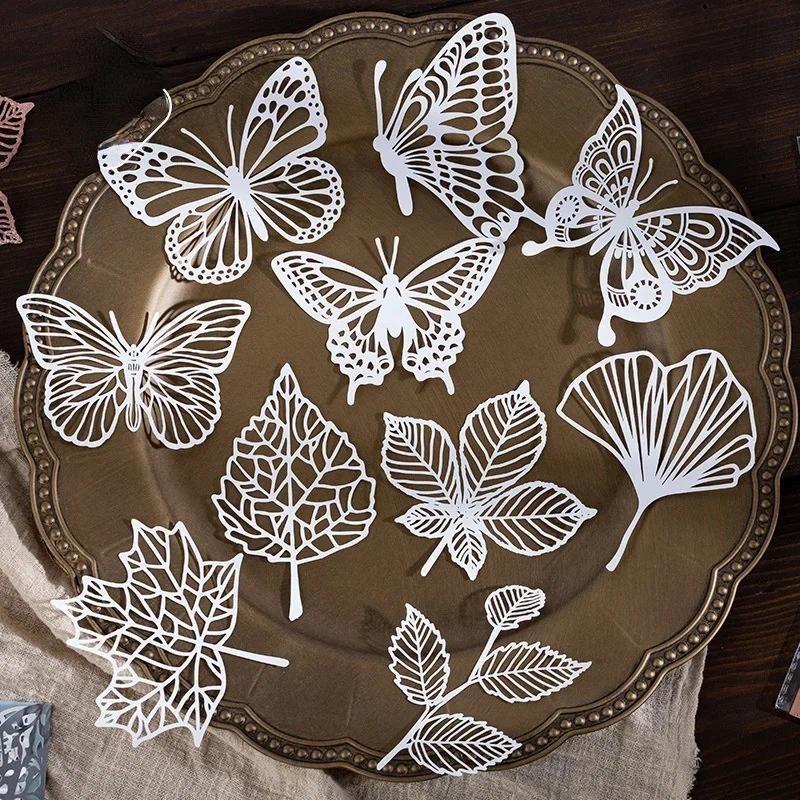 

Paper Carving Material: Paper Lace Love Series, Simple Art Hand Curtain Decoration, 10 Pieces of Backing Paper