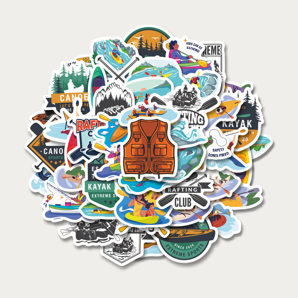 

Sticker Pack Stiker Tema Kayak Club & Aktivitas Air seperti Rafting, Canoe | Sticker TUMBLR | Stiker LAPTOP KOPER HELM
