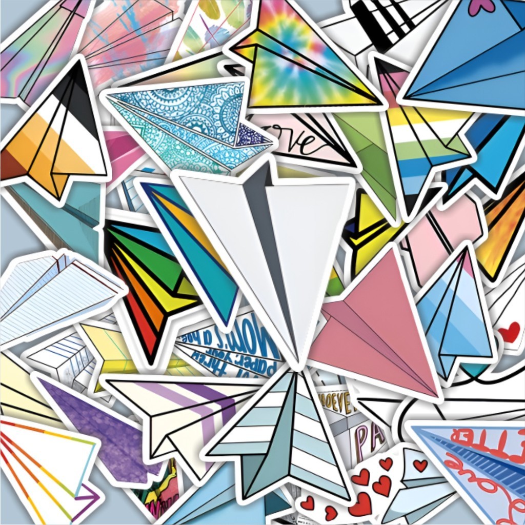 

100PCS Lucu Stiker Kerajinan Pesawat Stiker Aesthetic Stiker Anti Air Stikers Berperekat Waterproof sticker decal buat Motor Helm Buku Journal Koper Casing HP Laptop Botol Minum Hadiah anak